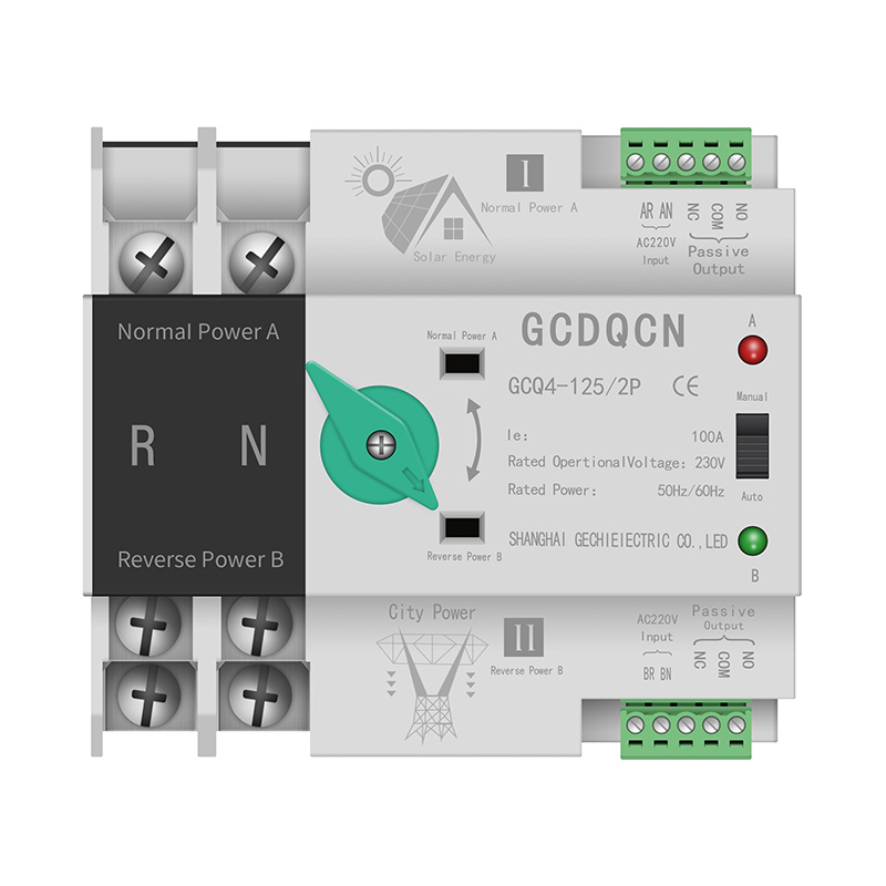 สวิตช์ถ่ายโอนอัตโนมัติแบบสองแหล่งจ่ายไฟอินเวอร์เตอร์โซลาร์เซลล์ 220V